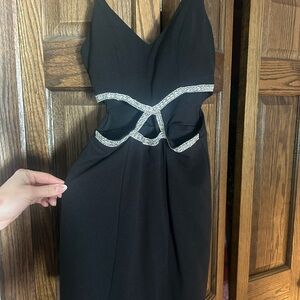 Elegant Black Dress with Silver Accents